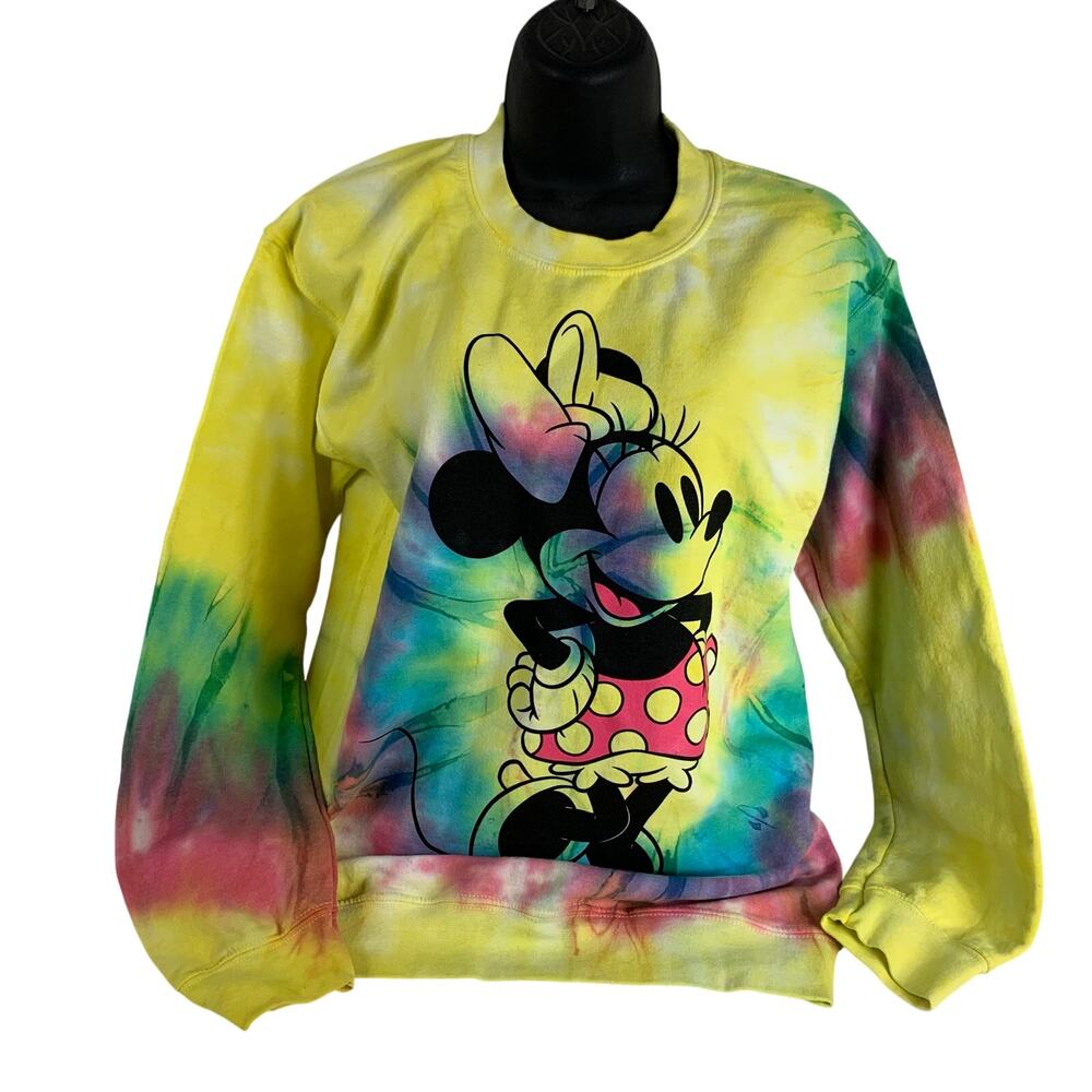 Disney Juniors Minnie Mouse Tie Dye Sweat Shirt Size X-Large